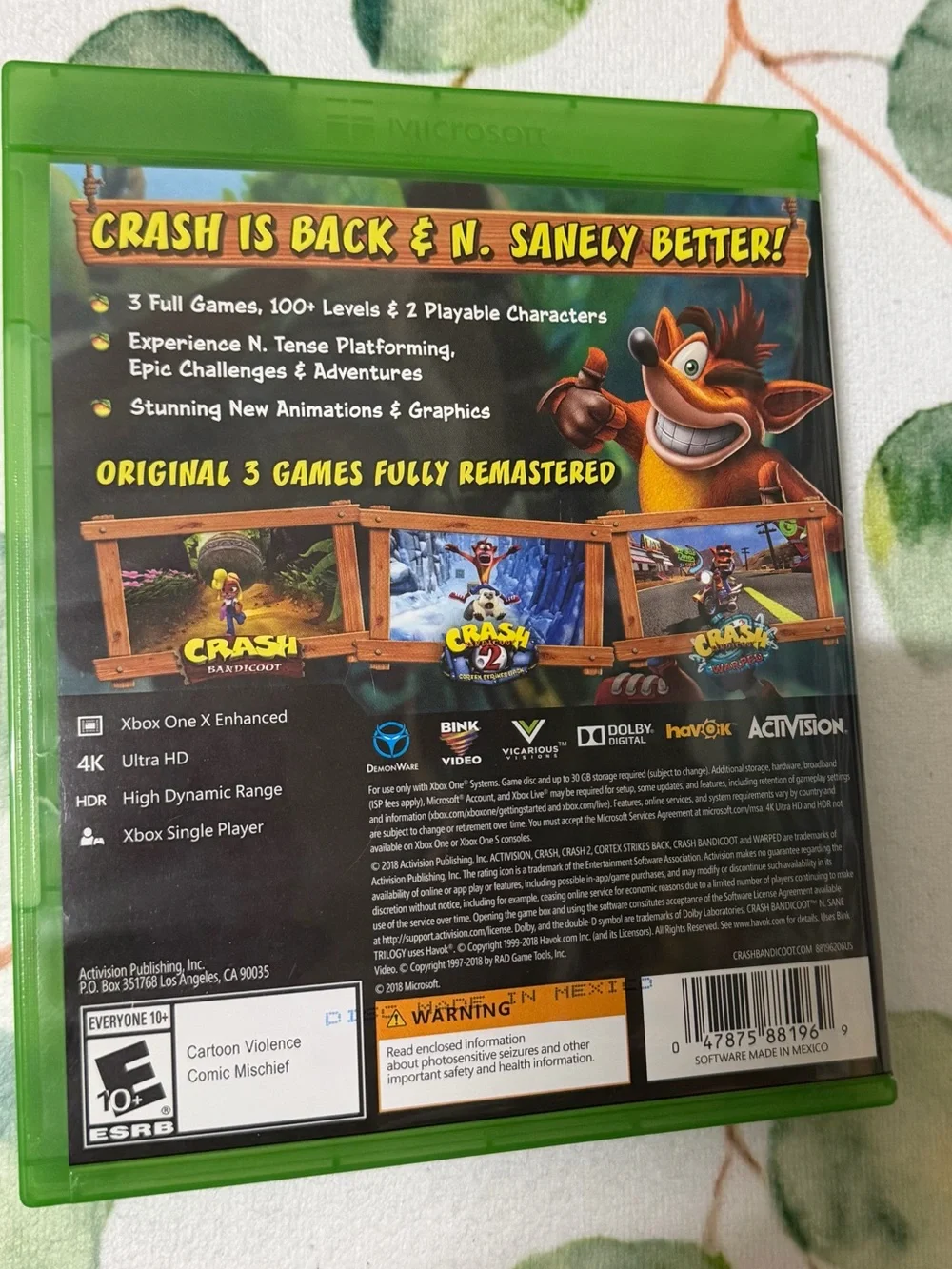 Crash Bandicoot N. Sane Trilogy (Green) - Xbox One